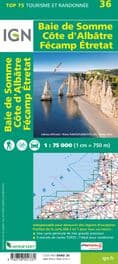 IGN Top 75 - 036 Baie de Somme / Cote d'Albatre / Fecamp / Etretat at 1:75,000
