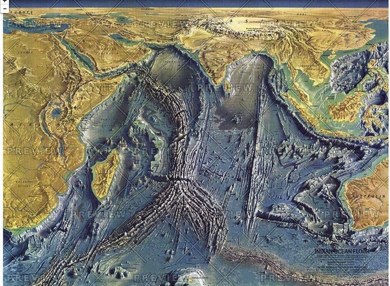 Indian Ocean Floor - Published 1967 by National Geographic