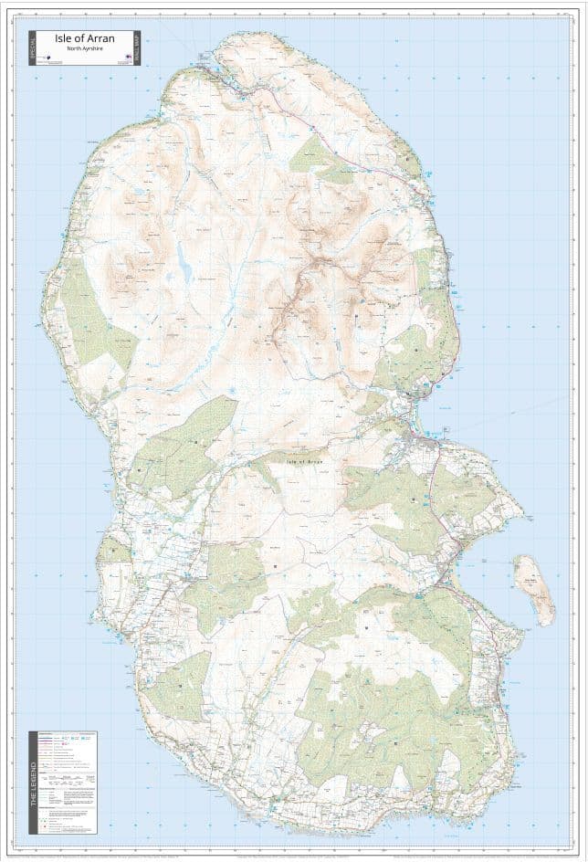 Isle of Arran - Wall Map - 1:25,000 - 2024