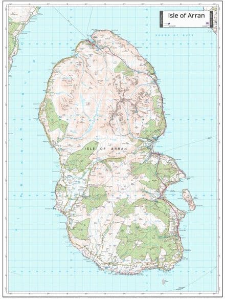Isle of Arran - Wall Map - 1:50,000 - 2024