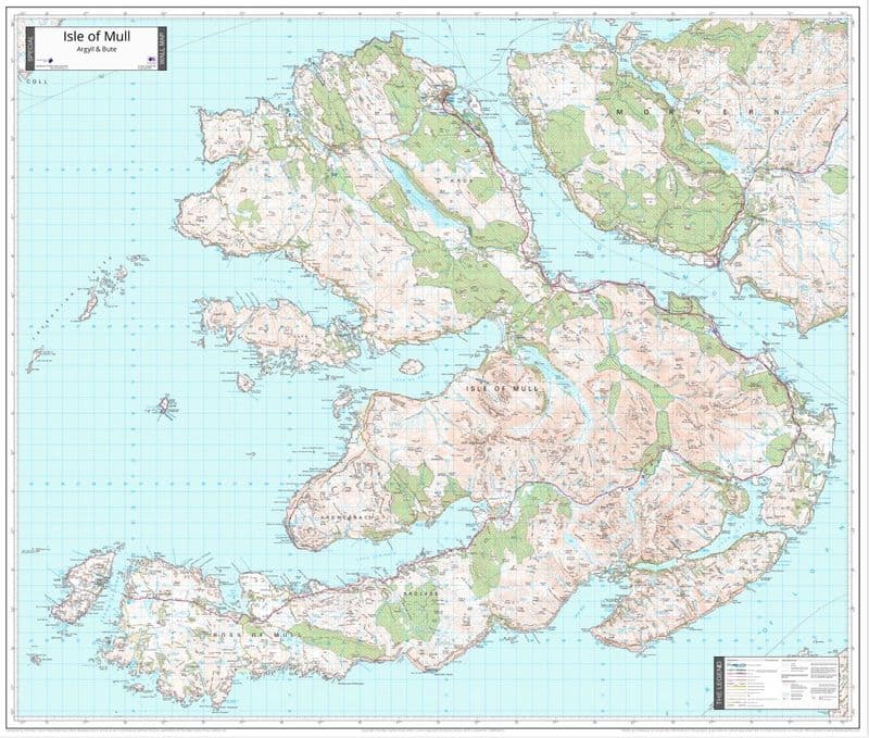 Isle of Mull - Wall Map - 1:50,000 - 2024