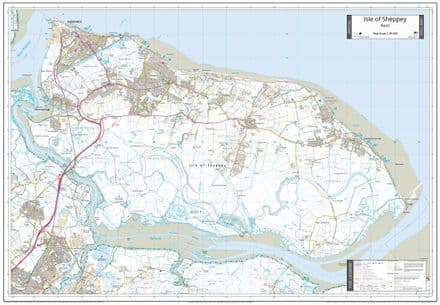 Isle of Sheppey - Wall Map - 1:20,000 - The Map Centre Press