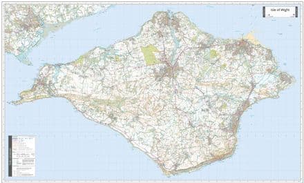 Isle of Wight - 1:25,000 - Wall Map - 2024