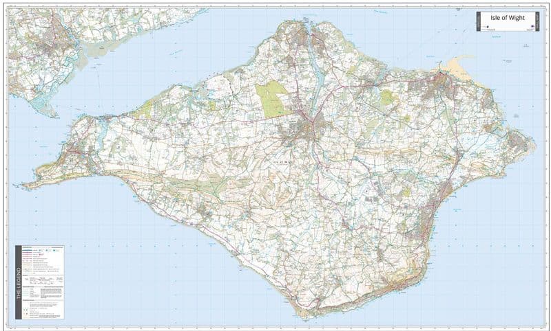 Isle of Wight - 1:25,000 - Wall Map - 2024