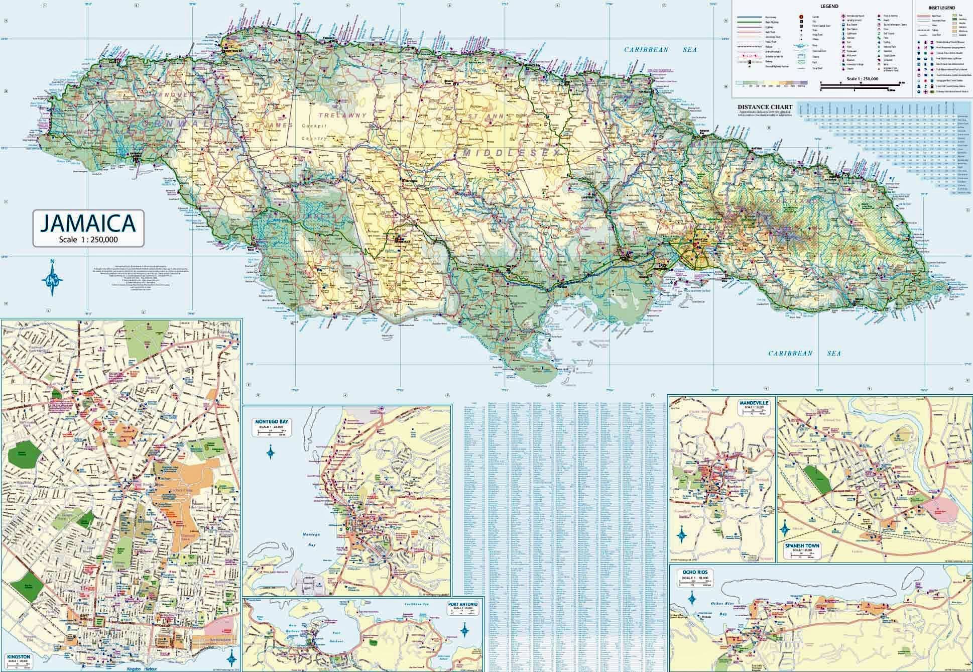 地図・旅行ガイド JAMAICA Road Map NEW EDITION Jamaica Road Map: 9780333740194: Amazon.com: Books