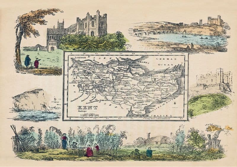 Kent - by 'Reuben Ramble' - Reproduction County Map