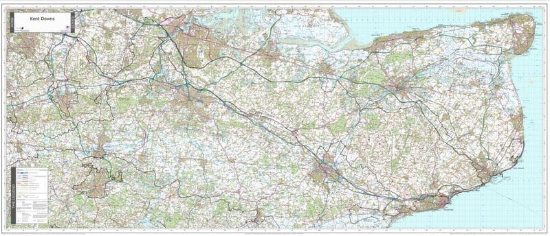 Kent Downs - AONB Wall Map - 2024