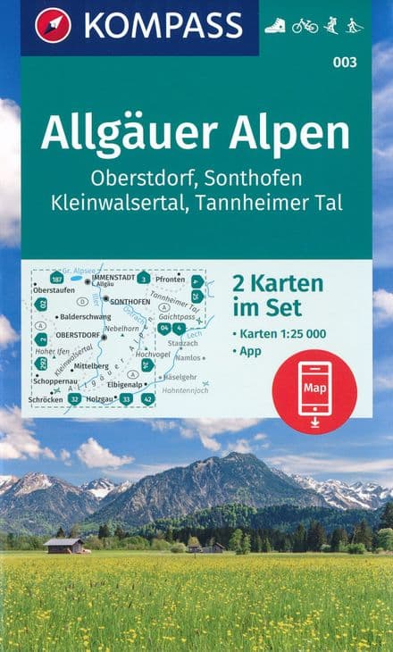 Kompass 03 - Allgäuer Alpen, Oberstdorf, Sonthofen, Kleinwalsertal, Tannheimer Tal