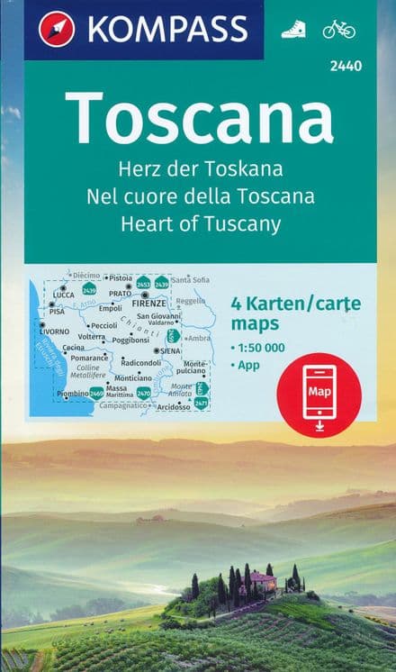 Kompass 2440 - Tuscany 1:50,000 - 4 Map Pack