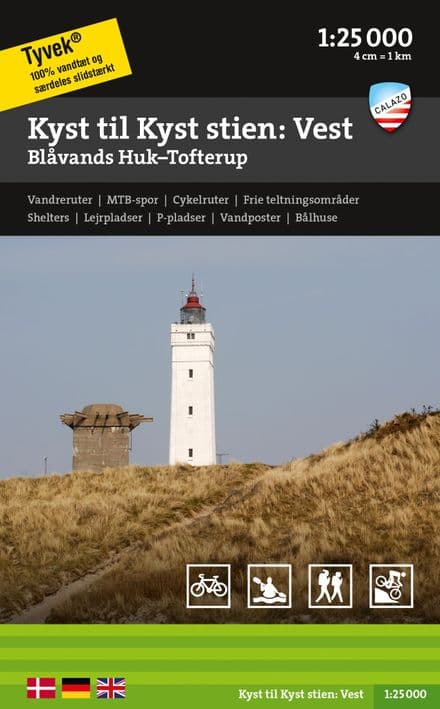 Kyst till Kyst Stien: Vest - Calazo Hiking Map