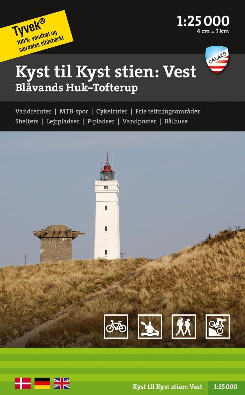 Kyst till Kyst Stien: Vest - Calazo Hiking Map