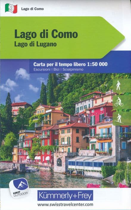 Lake Como, Lago di Lugano- Kummerley & Frey - 1:50,000