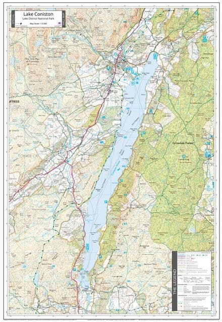 Lake Coniston - Wall Map - 1:12,500 - The Map Centre Press