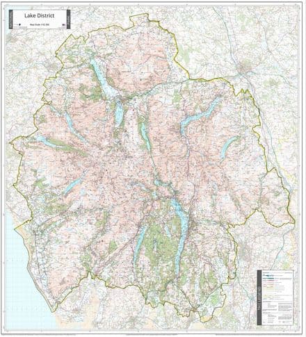 Lake District National Park - Wall Map - 1:63,360 - 2025