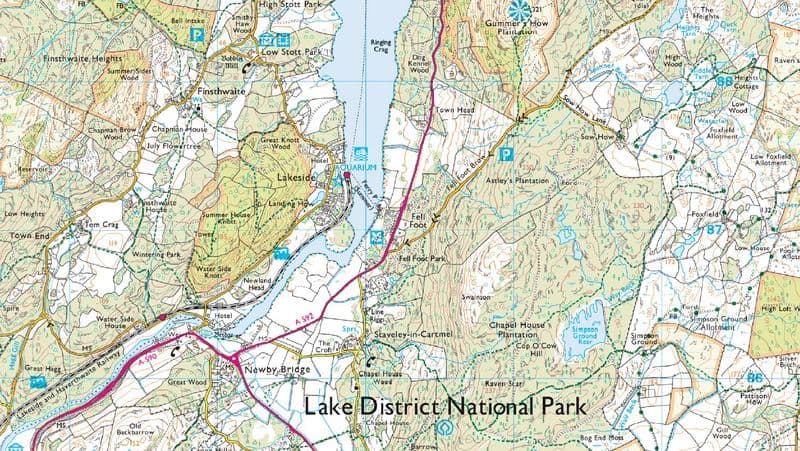 Lake Windermere - Wall Map - 1 20 000 - The Map Centre Press