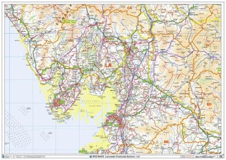 Lancaster - LA - Postcode Sector Wall Map