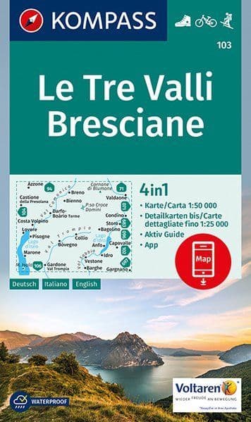 Le Tre Valli Bresciane Kompass 103 - 1:50,000