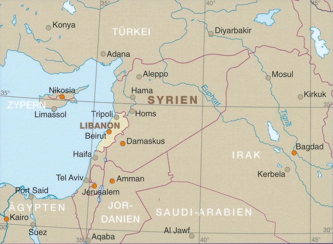 Lebanon Road Map - Reise