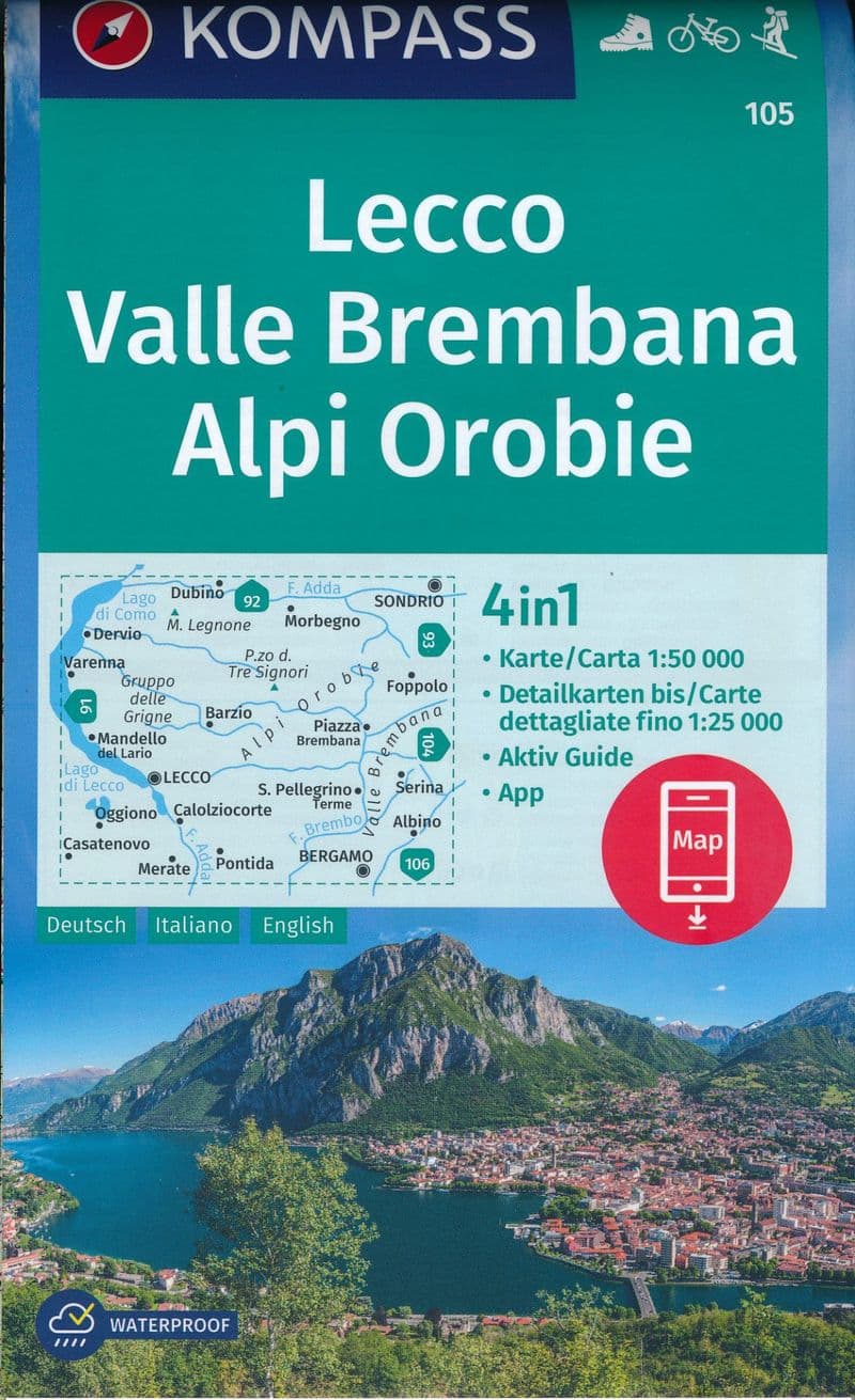 Lecco - Valle Brembana - Alpi Orobie - Kompass 105