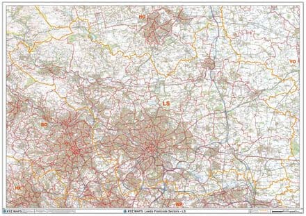 Leeds - LS - Postcode Sector Wall Map