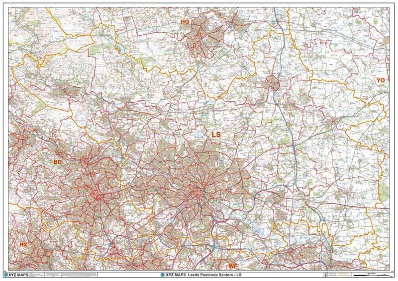Leeds - LS - Postcode Sector Wall Map