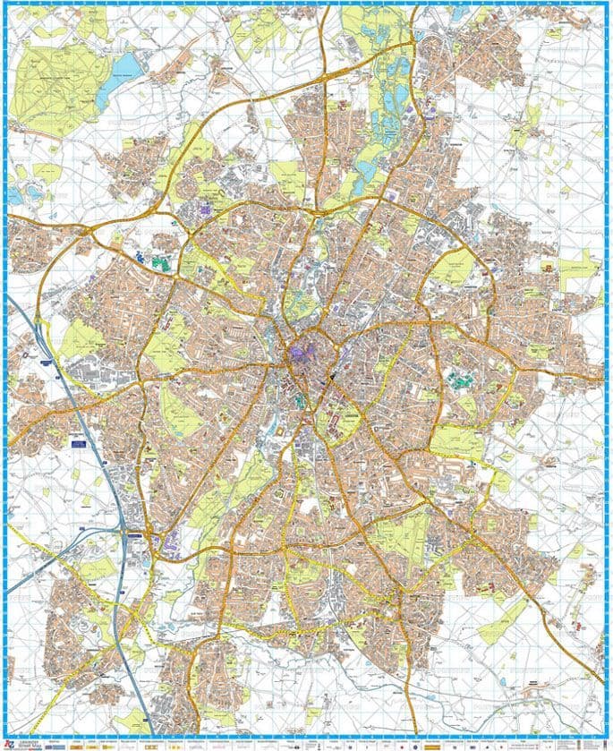 Leicester A Z Wall Map