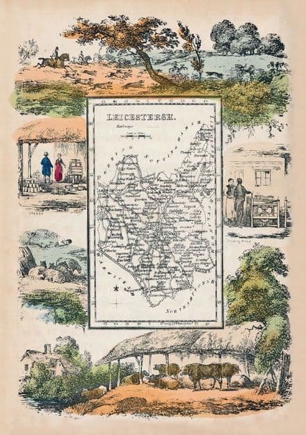 Leicestershire - by 'Reuben Ramble' - Reproduction County Map