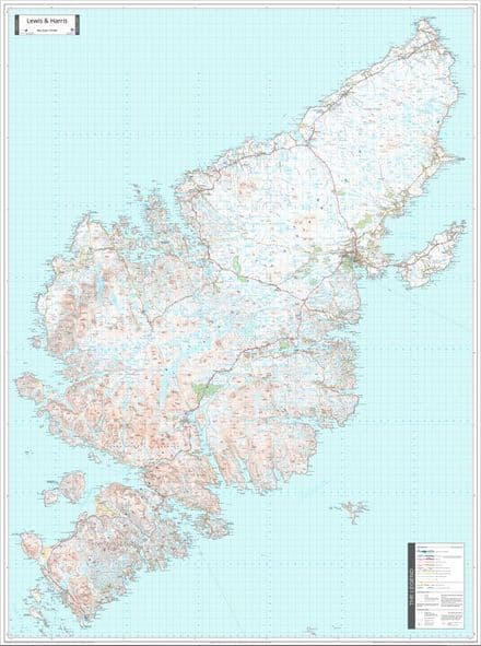 Lewis & Harris - Wall Map - 1:50,000 - The Map Centre Press