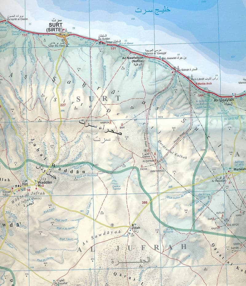 Libya Road Map - Gizi 1 1 750 000 545R
