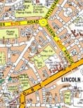 Lincoln City Centre A-Z Street Wall Map