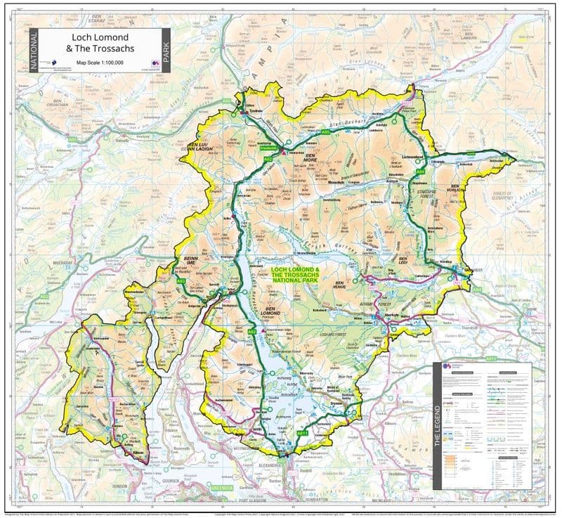 Loch Lomond & The Trossachs National Park - Wall Map