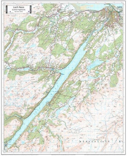 Loch Ness - Wall Map - 1:50,000 - The Map Centre Press