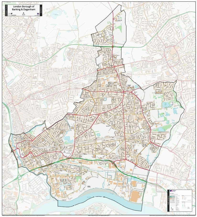 London Borough of Barking & Dagenham - Street Map