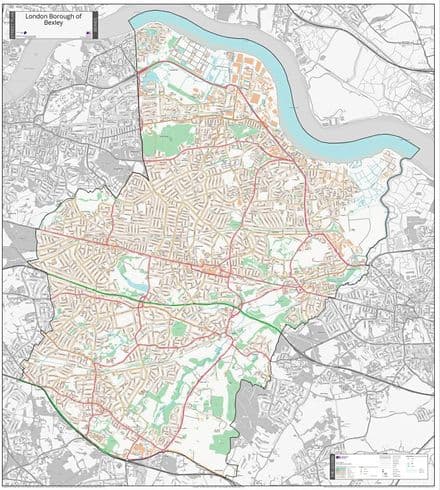 London Borough of Bexley - Street Map - 2026