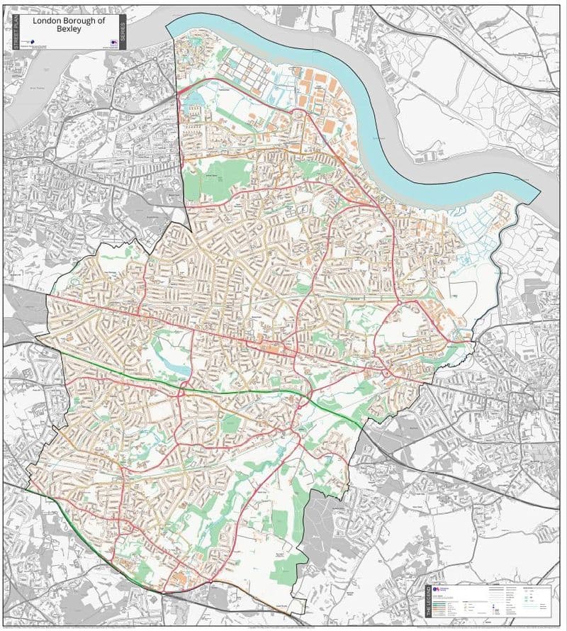 London Borough of Bexley - Street Map - 2026