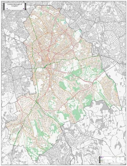 London Borough of Croydon - Street Map - 2026