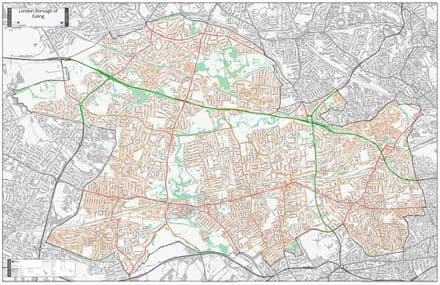 London Borough of Ealing - Street Map - 2026