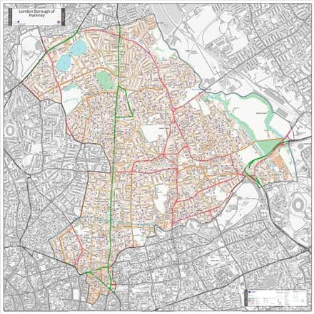 London Borough of Hackney - Street Map - 2026