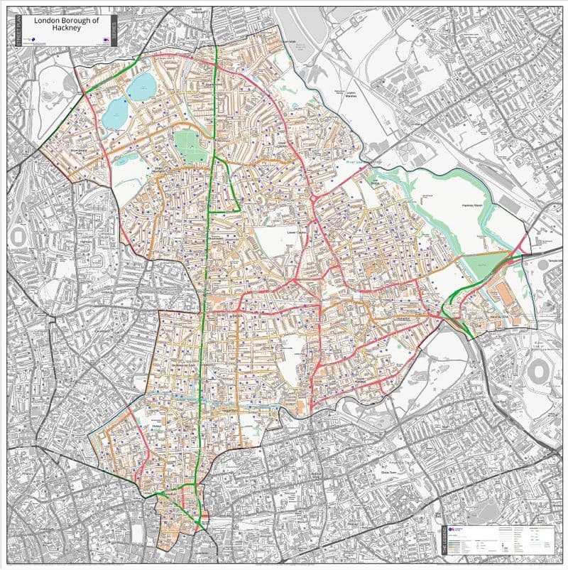 London Borough of Hackney - Street Map - 2026