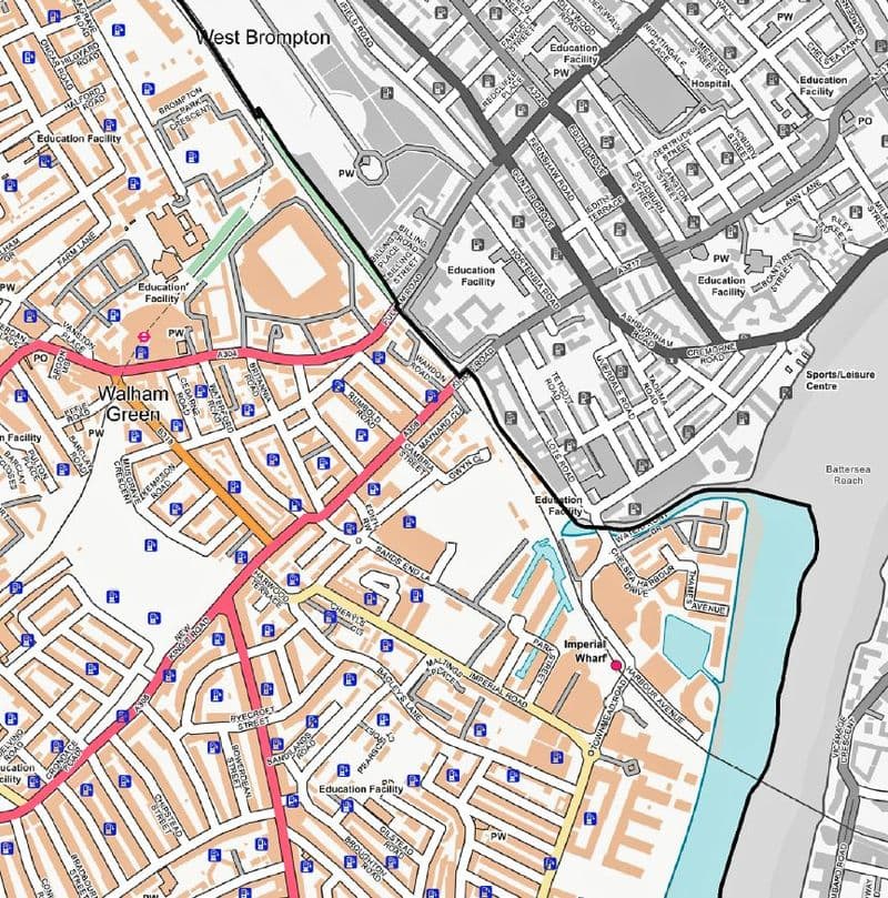 London Borough of Hammersmith & Fulham - Street Map - 2026