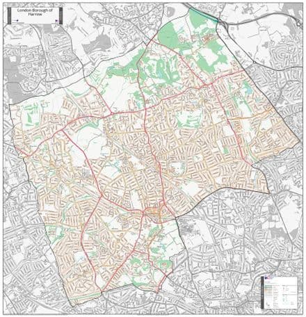 London Borough of Harrow - Street Map - 2026