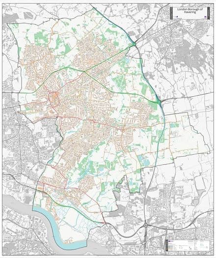 London Borough of Havering - Street Map - 2026