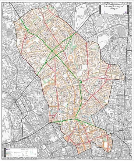 London Borough of Islington - Street Map - 2026