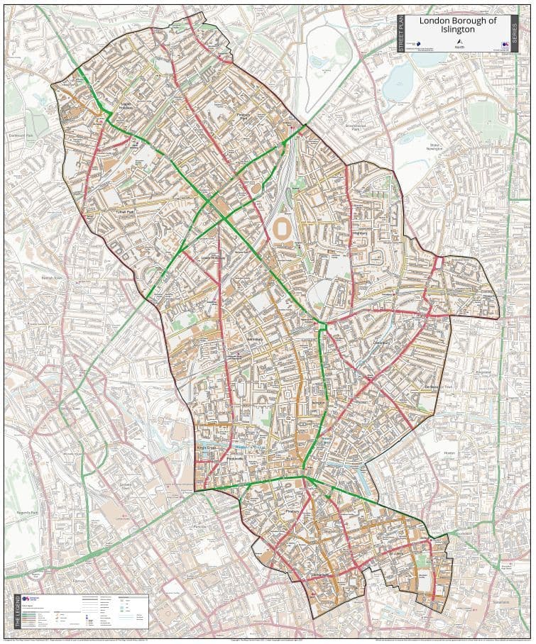 London Borough of Islington - Street Map
