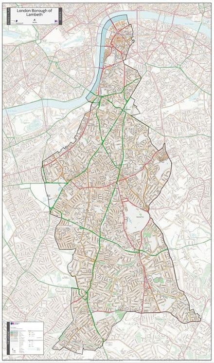 London Borough of Lambeth - Street Map