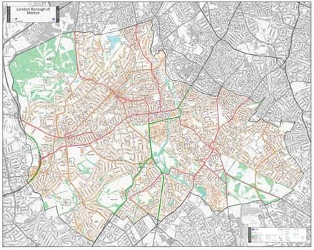 London Borough of Merton - Street Map - 2026