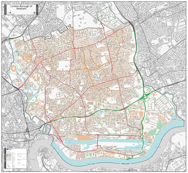 London Borough of Newham - Street Map - 2026