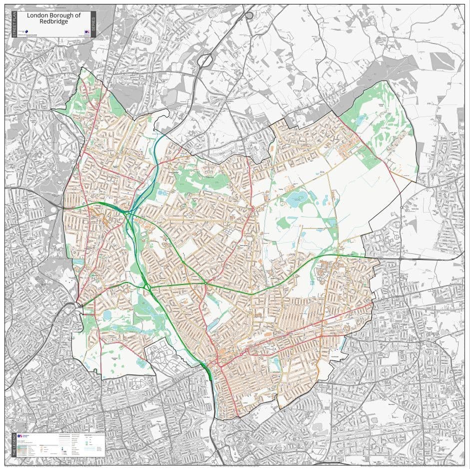 London Borough of Redbridge - Street Map - 2026