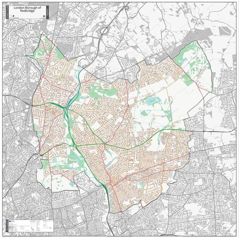 London Borough of Redbridge - Street Map - 2026
