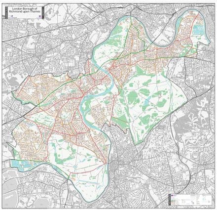 London Borough of Richmond upon Thames - Street Map - 2026